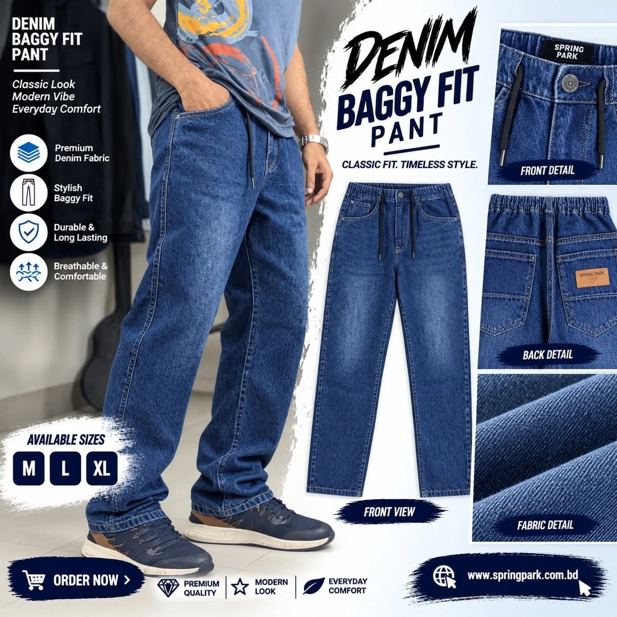 Shadow Blue Baggy Jeans