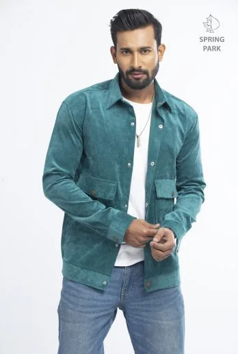 Deep Green Corduroy Utility Jacket